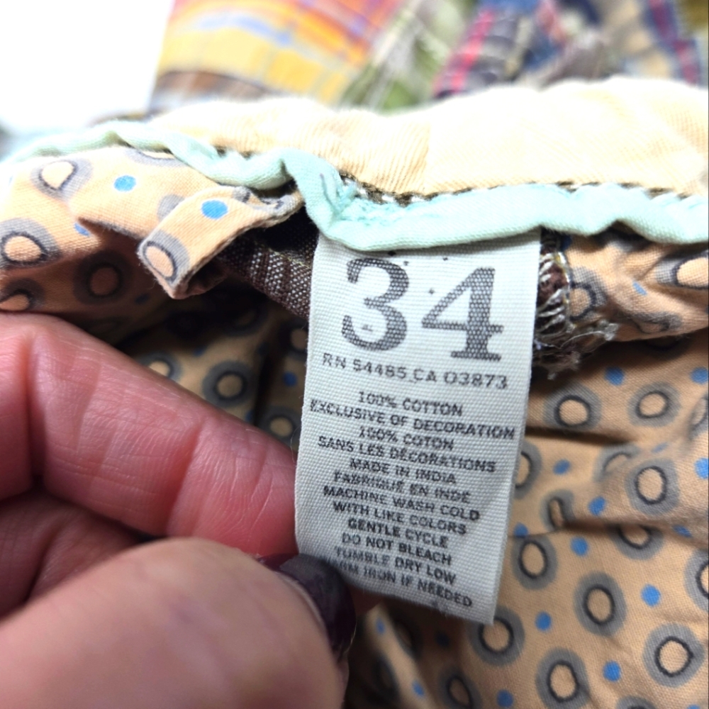 American Eagle Patchwork Cargo Shorts Size 34 Mul… - image 7